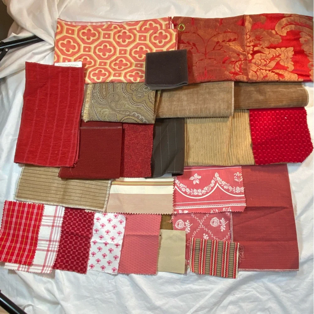 Bundle of Upholstery fabric sample swatches lot of 25+ various patterns